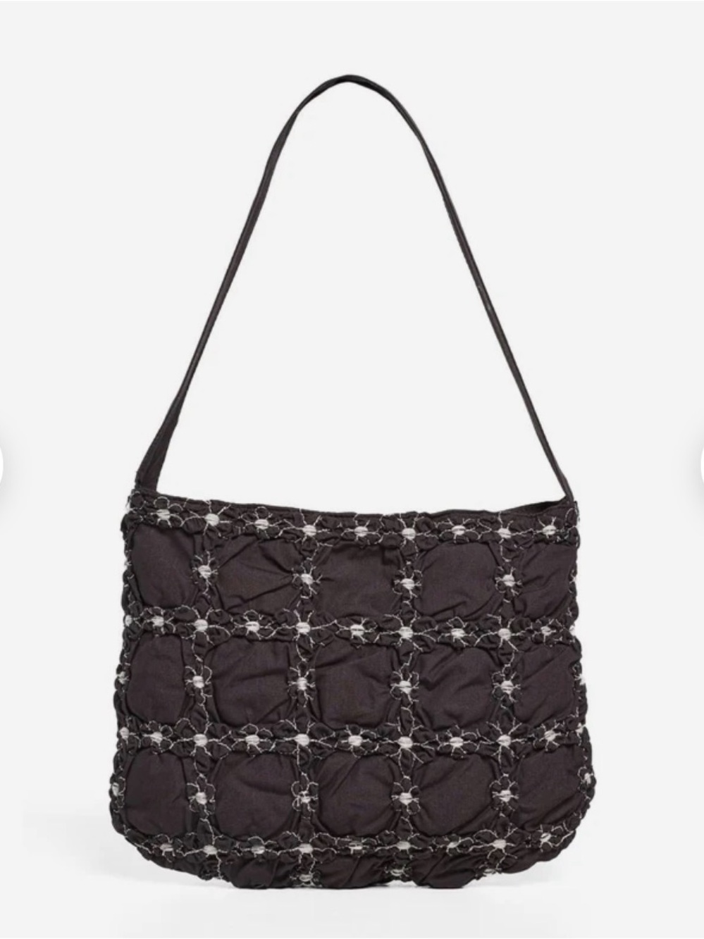Damson Madder Minnie Shirred Shoulder Bag Black